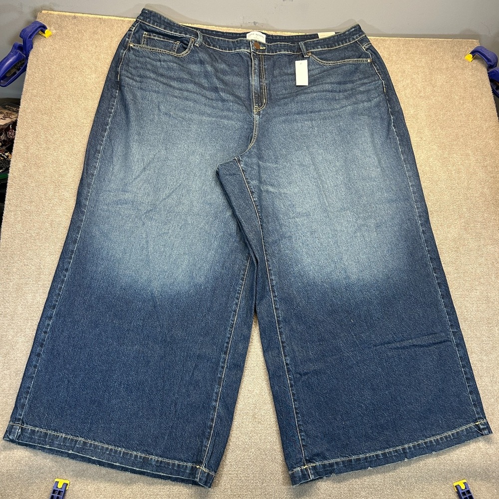 Lane Bryant Ultra Wide Leg Jeans Women's 28 High Rise Signature Fit Blue NEW